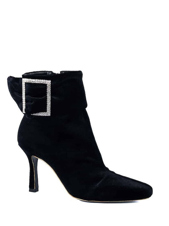 Women's Ankle Boots with Shiny Gold & Rouge Buckle - Fifi BLACK 012800021500138