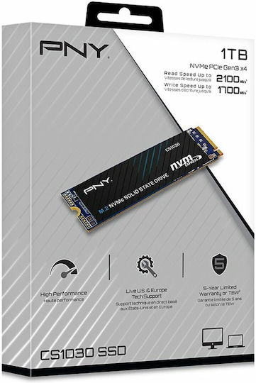 PNY CS1030 SSD 1TB M.2 Type with PCI Express 3.0 Connection M280CS1030-1TB-RB