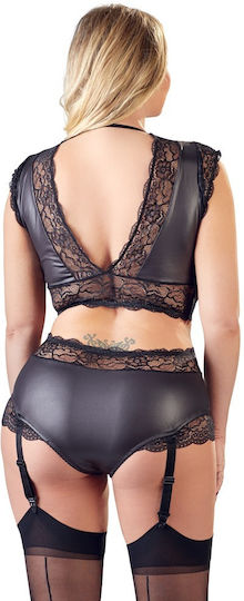 Cottelli Collection Set Sexy Curves Sutien și Chiloți Negri