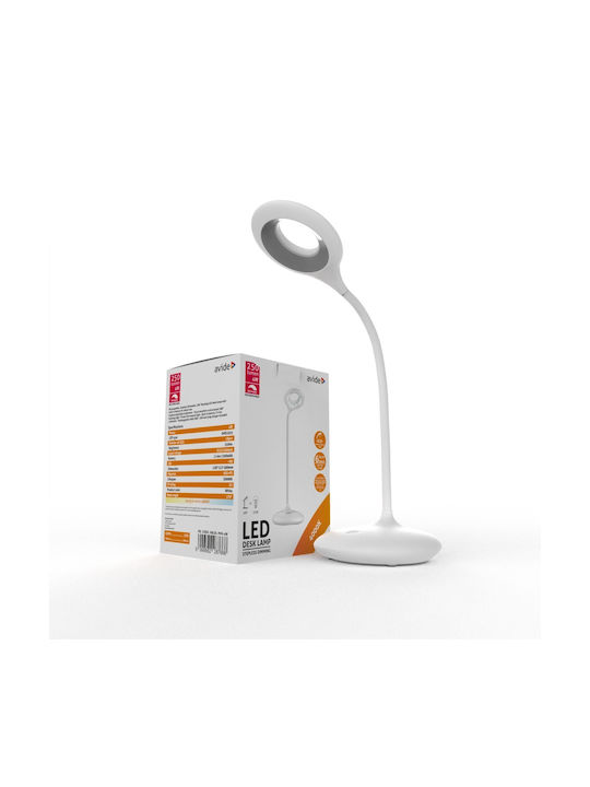 Avide ABLDL-MIN-4W Rechargeable LED Office Lamp with Flexible Arm in White Color