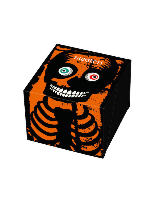 Swatch It's Spooky Time Men's Watch 47mm Battery with Black Rubber Strap
