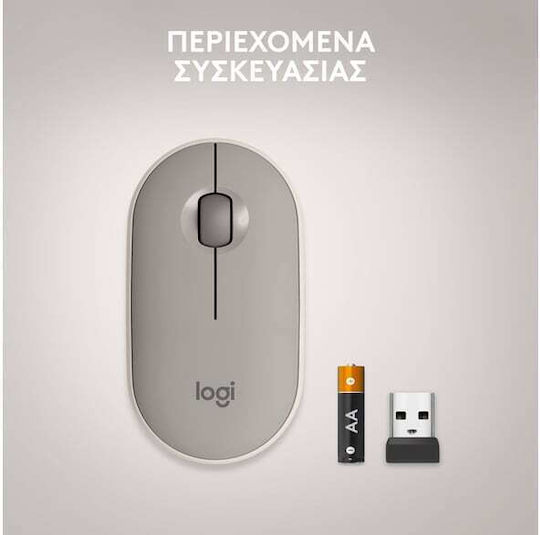 Logitech Pebble M350 Безжична Мишка Пясъчен