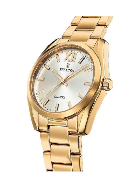 Festina Damenuhr 36,8mm Batterie mit Gold Rostfreiem Stahl Armband