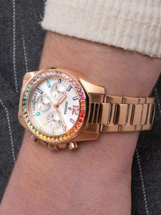 Festina Zircons Кварцов Часовник с Метална Верижка