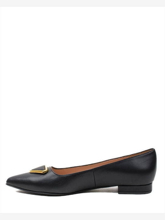 Women's Leather Ballerinas ZAKRO COLLECTION S125-FW22-23 BLACK BLACK BLACK