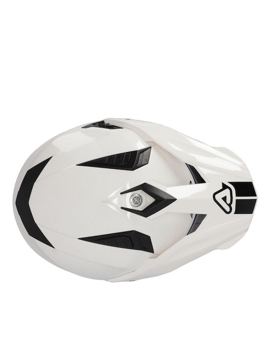 Acerbis Flip FS-606 White Motorcycle Helmet On-Off ECE 22.06 with Sun Visor