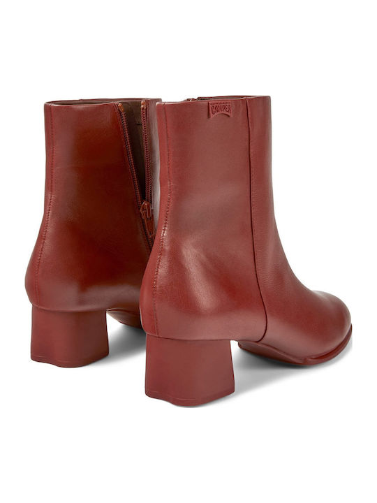 Katie Leather Women's Ankle Boots Burgundy