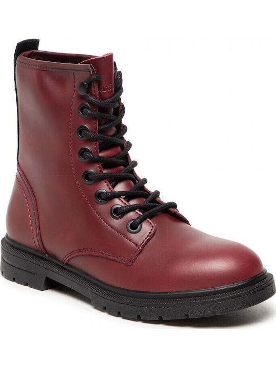 Spike Mid Δερμάτινα Γυναικεία Αρβυλάκια Burgundy