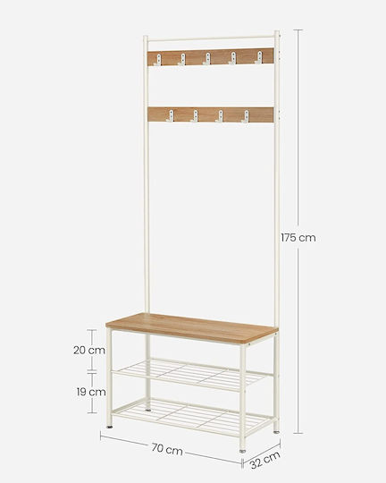 Hallway Möbel mit Kleiderständer & Schuhschrank Grey 70x32x175cm