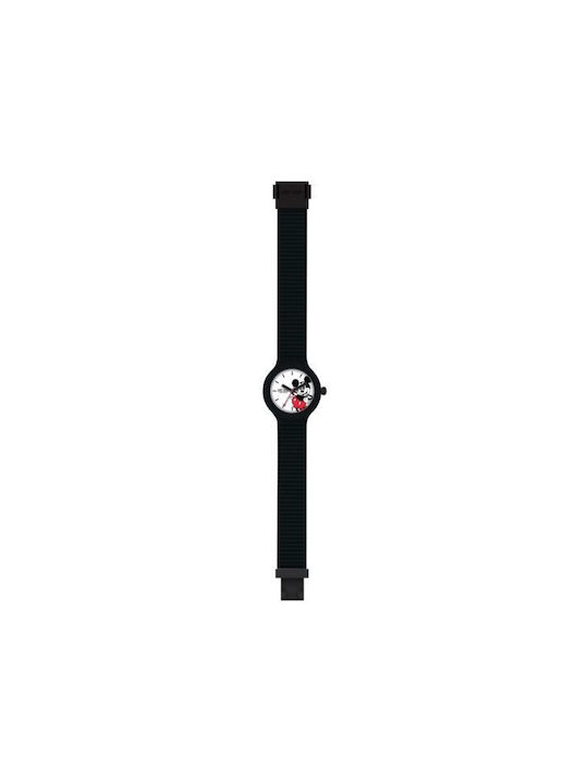 HipHop Mod Kinder Analoguhr mit Kautschuk/Plastik Armband Schwarz