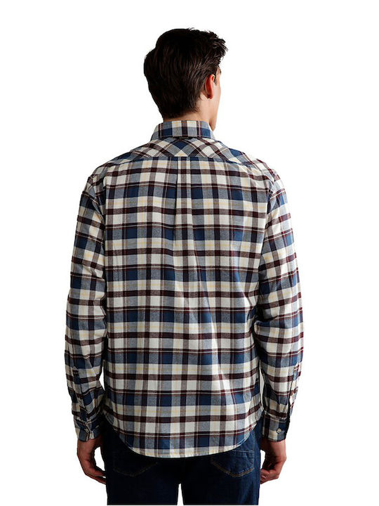 Napapijri Men's Shirt Long Sleeve Checked Multicolour