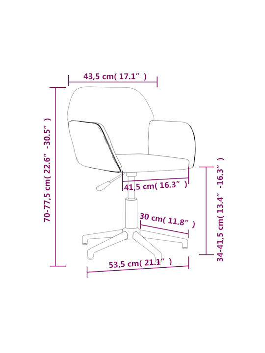 Rotativă Scaun Vizitator cu Brațe Negru 53.5x57x70cm 1buc