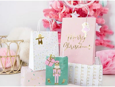 PartyDeco Τσάντα Δώρου Χριστουγεννιάτικη Paper Bag for Gift Multicolored 3pcs