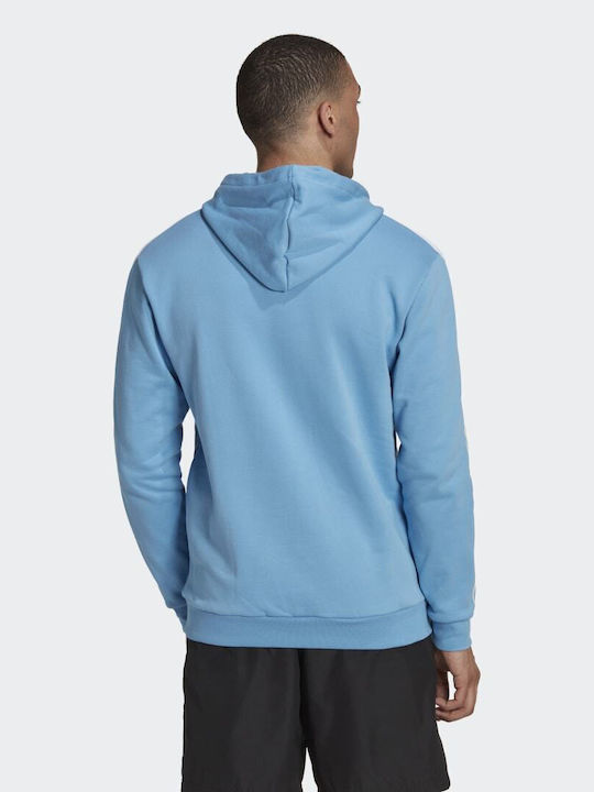 Adidas Herren Sweatshirt mit Kapuze und Taschen Hellblau