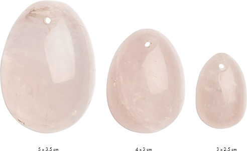 La Gemmes Yoni Rose Quartz Egg Set Bile vaginale Transparente