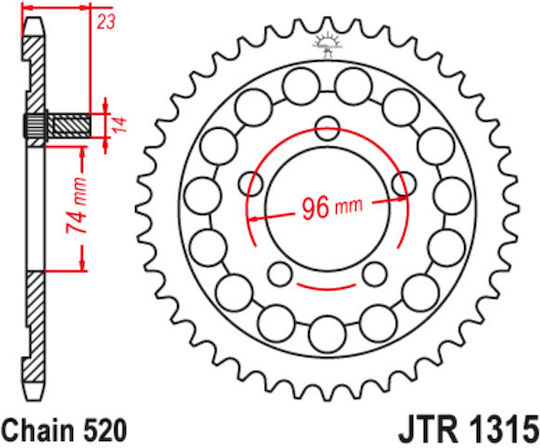 JT Sprockets Rear Sprocket 40 Teeth for Honda NSR
