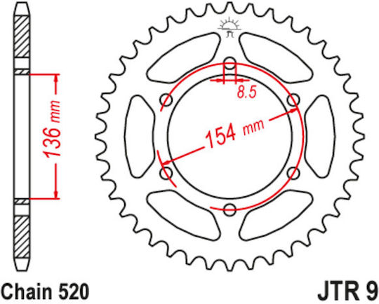 JT Sprockets Pinion spate 47 Dinți pentru BMW G650 GS