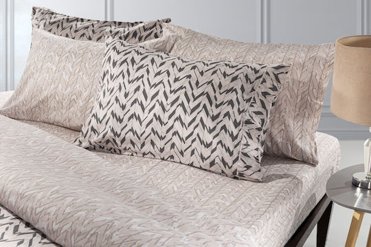 Guy Laroche Σετ Παπλωματοθήκη Mystery Βαμβακερή 165x225cm Μονή με Μαξιλαροθήκη Μπεζ