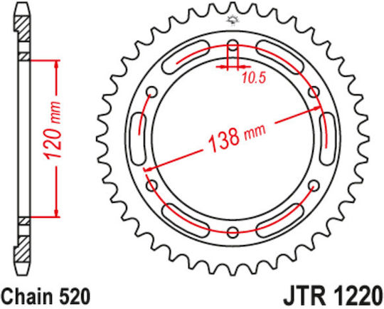 JT Sprockets Заден зъбен колело 38 Зъби за Honda CBR 250 / CBR 300