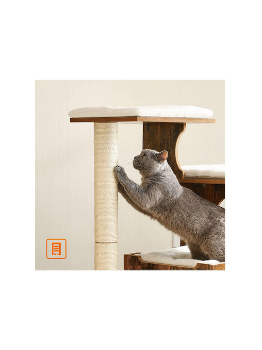 Feandrea Scratching Post Cat Trees Brown 4 levels 66x42x88cm