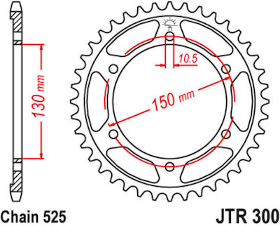 JT Sprockets Rear Sprocket 46 Teeth for Yamaha FZ8 Fazer 2010-2014