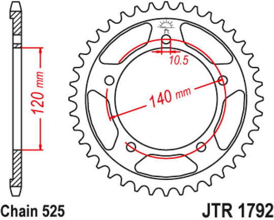 JT Sprockets Hinteres Ritzel 43 Zähne für Suzuki V-Strom 650