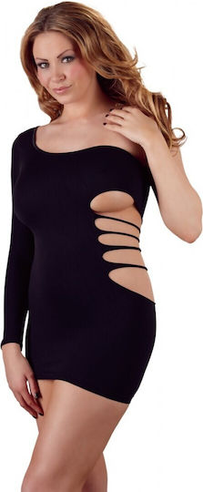 Cottelli Collection Stretch Dress With One Sleeve Black