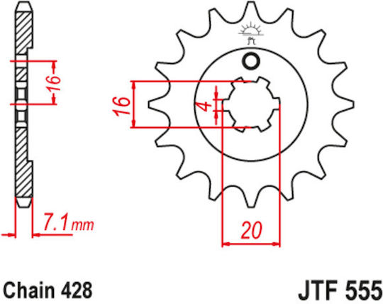 JT Sprockets Предно зъбно колело 13 Зъби за Kawasaki КХ