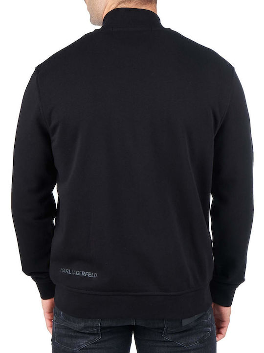 Karl Lagerfeld Men's Sweatshirt Jacket with Pockets Black