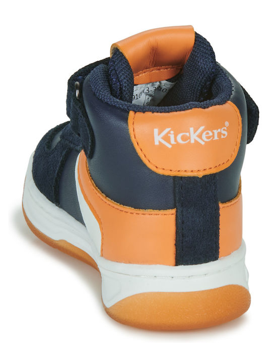 Kickalien Παιδικά Sneakers High με Σκρατς Μπλε
