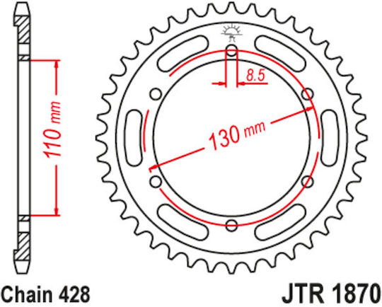 JT Sprockets Pinion spate 46 Dinți pentru Yamaha TZR