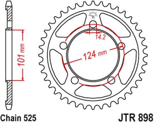 JT Sprockets Γρανάζι Πίσω 37 Δοντιών για KTM 1190 RC8