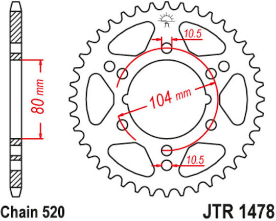 JT Sprockets Rear Sprocket 42 Teeth for Kawasaki Z750 / ZX-7R Ninja