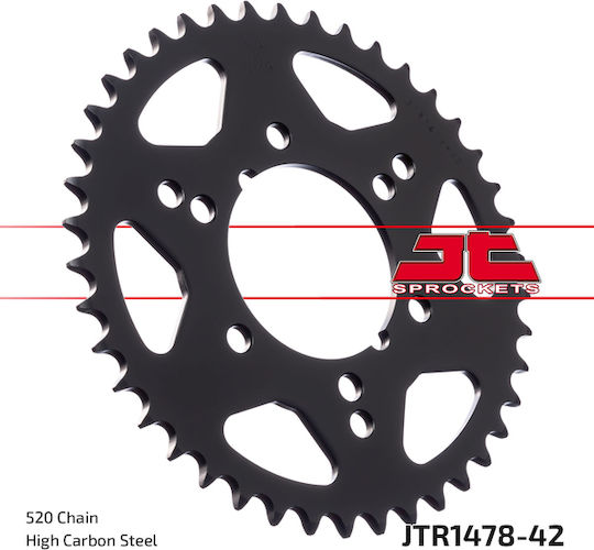 JT Sprockets Rear Sprocket 42 Teeth for Kawasaki Z750 / ZX-7R Ninja