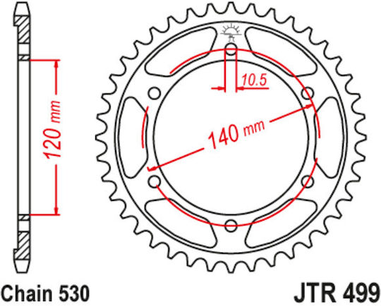 JT Sprockets Γρανάζι Πίσω 43 Δοντιών για Suzuki GSX-R 750