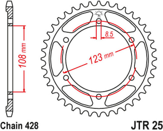JT Sprockets Γρανάζι Πίσω 60 Δοντιών για Aprilia Tuono