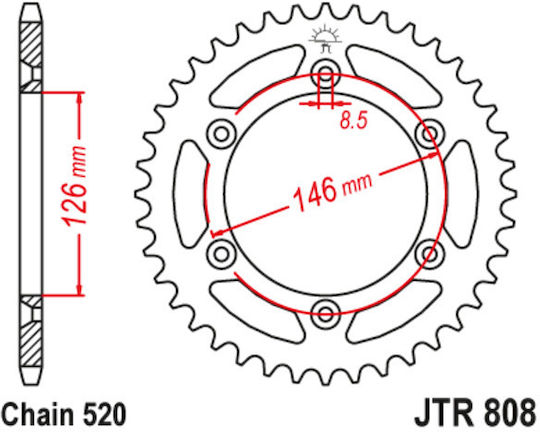 JT Sprockets Заден зъбен колело 49 Зъби за Suzuki DR 250 - ДР 250 / DRZ 400S - ДРЗ 400С