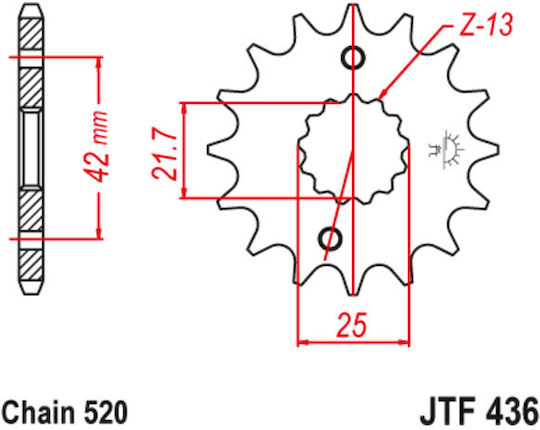 JT Sprockets Vorderes Ritzel 14 Zähne für Yamaha WR 450F / Aprilia RS 250