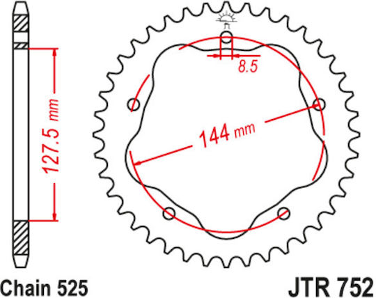 JT Sprockets Pinion spate 41 Dinți pentru Ducati Hypermotard