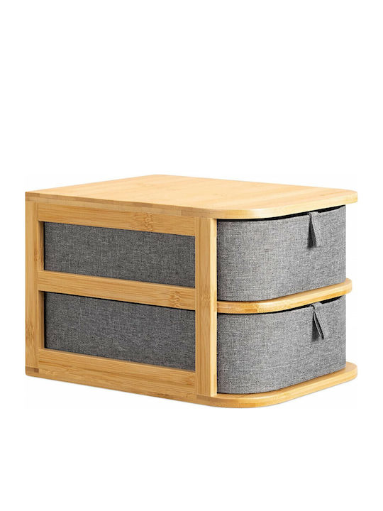 Navaris Cosmetics Organizer With 2 Beige Drawers 23x17.5x15cm