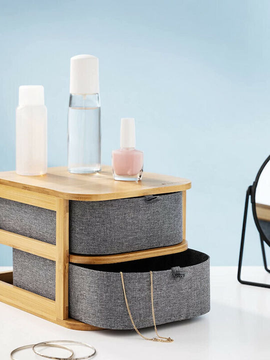 Navaris Cosmetics Organizer With 2 Beige Drawers 23x17.5x15cm