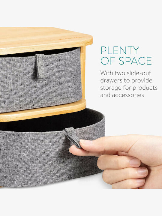 Navaris Cosmetics Organizer With 2 Beige Drawers 23x17.5x15cm