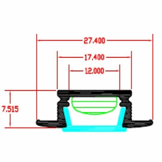 Polyfot În aer liber Profil din Aluminiu pentru Bandă LED cu Opal Acoperire 200x2.7x0.8cm.