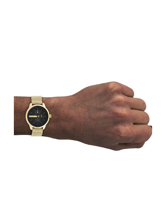 Oozoo Timepieces Ρολόι Χρονογράφος Μπαταρίας με Μεταλλικό Μπρασελέ σε Χρυσό χρώμα