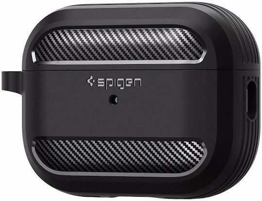 Spigen Rugged Armor Silicone Case with Keychain Black for Apple AirPods Pro