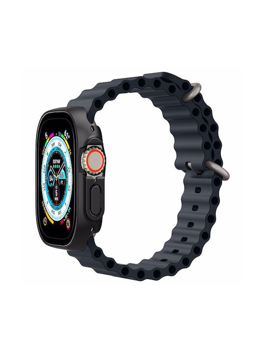 Spigen Thin Fit 360 Пластмасов Калъф със Стъкло в Черен цвят за Apple Watch Ultra 49мм