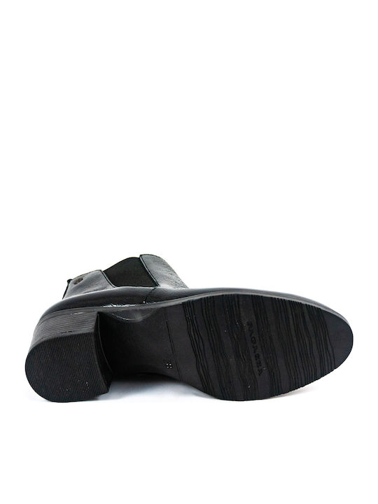 Women's Patent Leather Ankle Boots with Medium Heel black patent leather