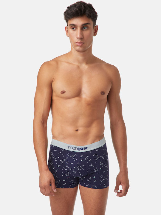 Minerva Herren Boxershorts Navy/Grey mit Mustern 2Packung