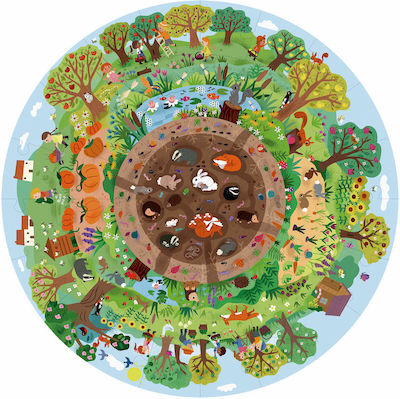 Kids Puzzle Biosphere Round for 5++ Years 48pcs Apli Kids