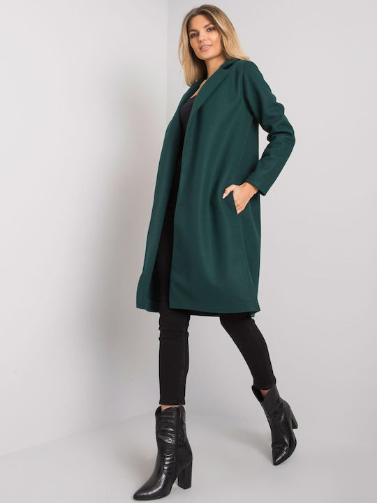 Rue Paris Women's Midi Coat Green